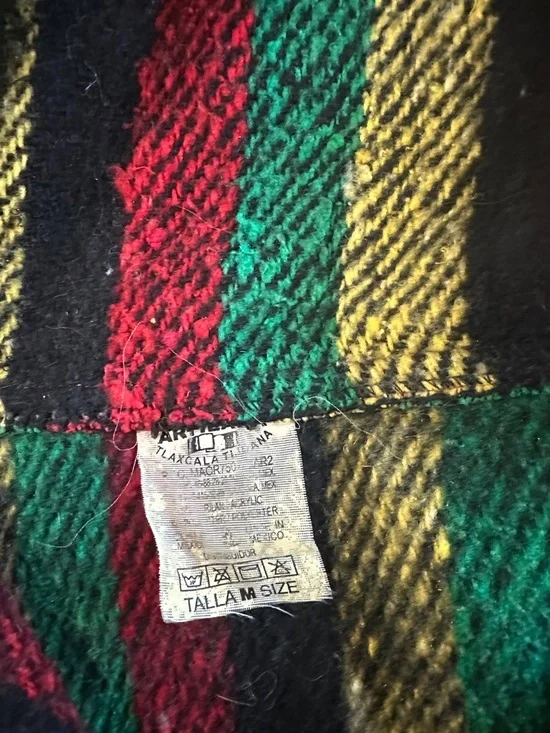 Mexico Striped Baja Hoodie with Front Pocket - Red, Green, Black, Gold - Picture 2 of 2